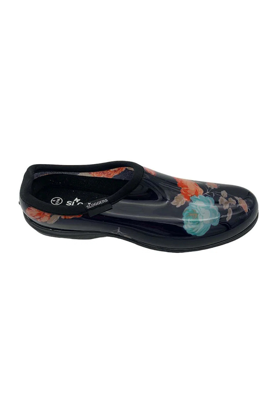 Sloggers Big Floral Waterproof Garden Shoe w/ Comfort Insole Pink/Blue - Medium